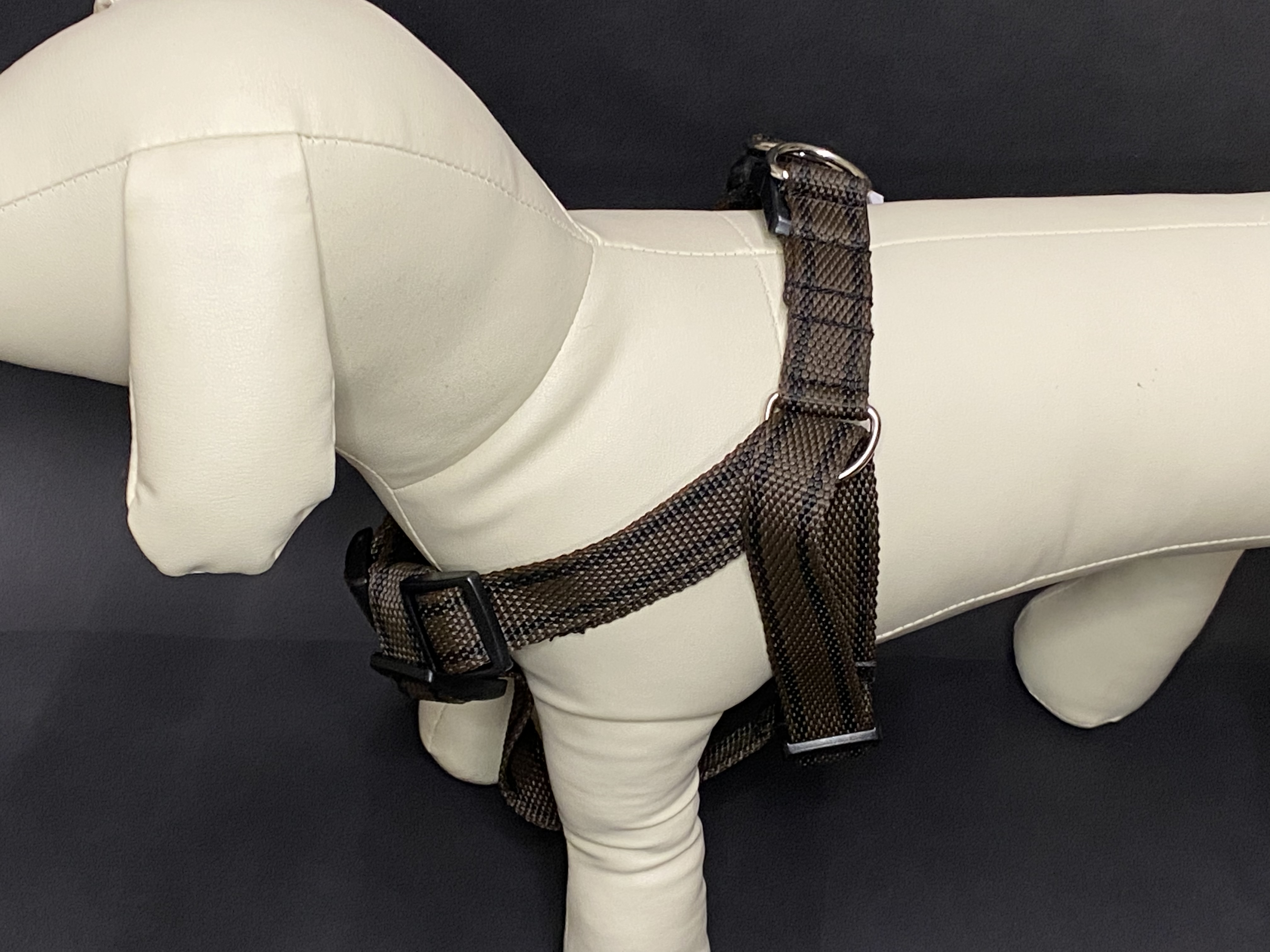 Palkar motýlik postroj pre psov 48 cm - 72 cm veľ. 4 hnedá s páskami