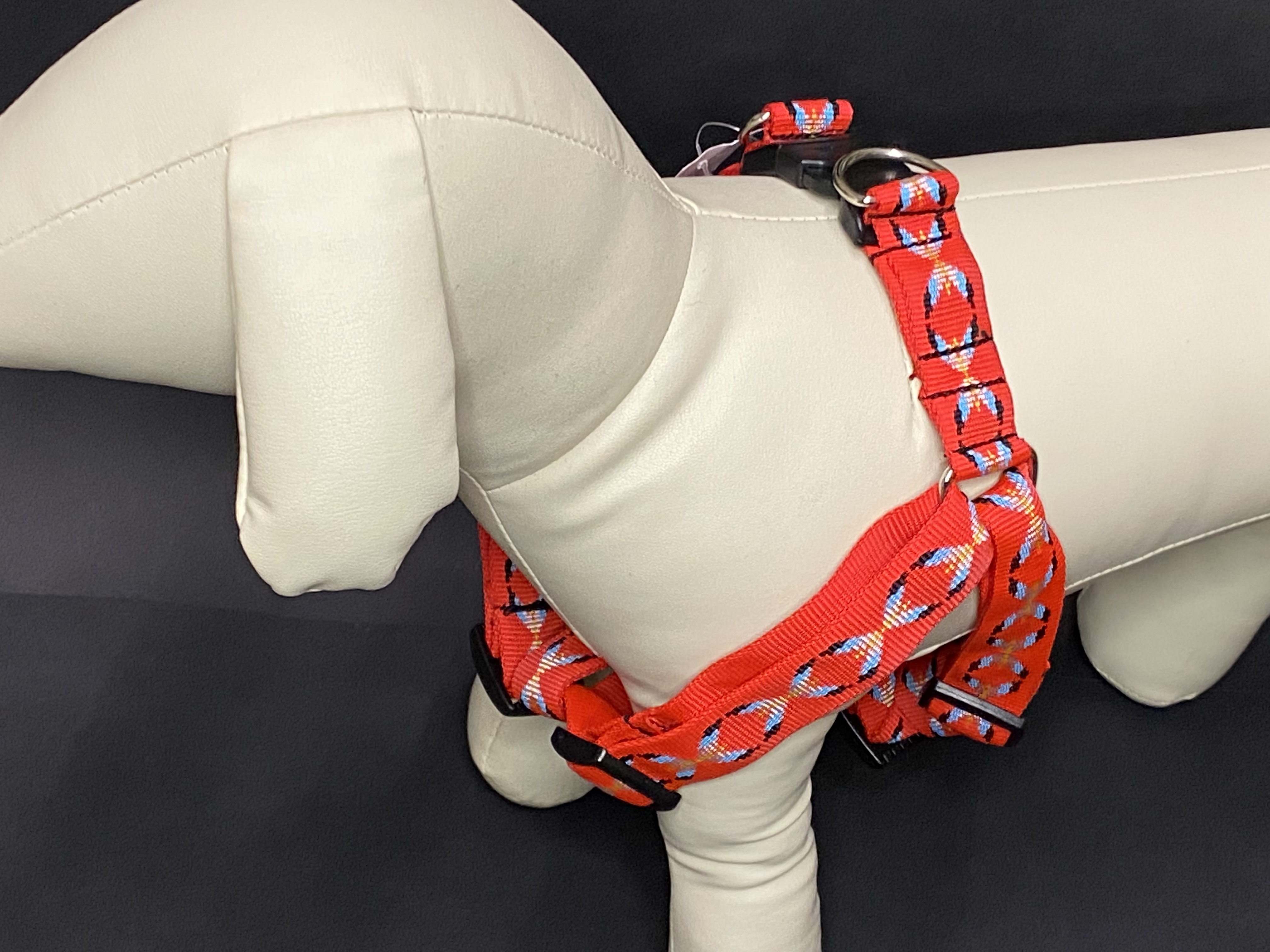 Palkar motýlik postroj pre psov 58 cm - 87 cm veľ. 5 červená s indiánom