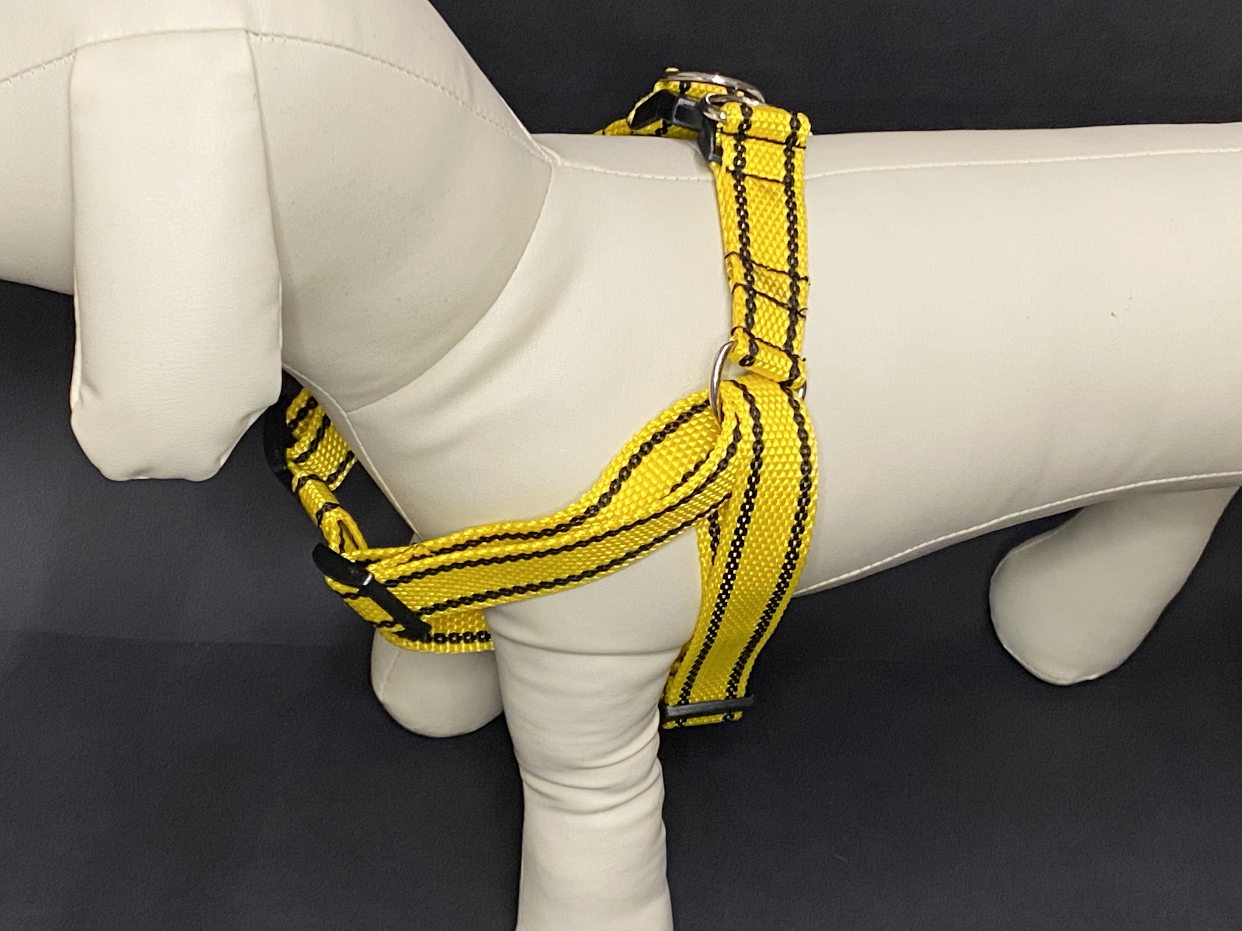 Palkar motýlik postroj pre psov 58 cm - 87 cm veľ. 5 žltá s páskami