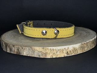 Palkar obojok z velúrovej kože pre psov 35 cm x 16 mm žltá