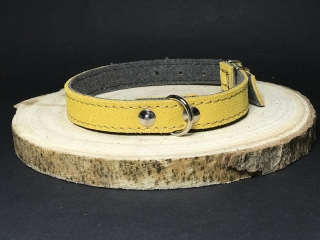 Palkar obojok z velúrovej kože pre psy 40 cm x 18 mm žltá