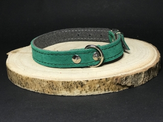 Palkar obojok z velúrovej kože pre psov 40 cm x 18 mm zelená