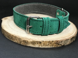 Palkar obojok z velúrovej kože pre psov 50 cm x 30 mm zelená