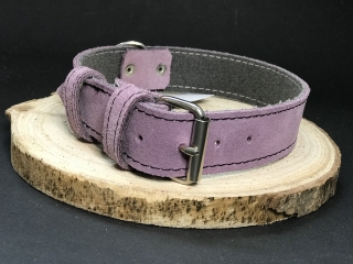 Palkar obojok z velúrovej kože pre psov 50 cm x 30 mm ružová