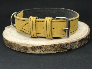 Palkar obojok z velúrovej kože pre psov 50 cm x 30 mm žltá