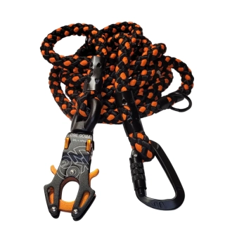  KONG prepínacie vodítko pre psov 300 cm x 14 mm čierno-oranžová