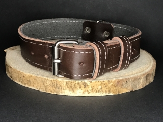 Palkar obojok z kože hladenice pre psov 55 cm x 30 mm hnedý