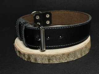 Palkar obojok z kože hladenice pre psov 65 cm x 40 mm čierny