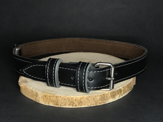 Palkar obojok z kože hladenice pre psov 75 cm x 30 mm čierny