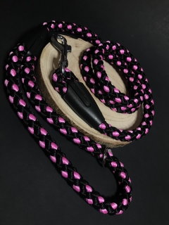 Palkar vodítko pre psov 150 cm x 14 mm čierno-ružová