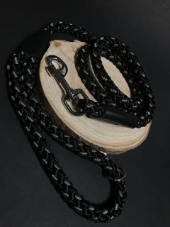 Palkar vodítko pre psov 150 cm x 14 mm čierno - sivá