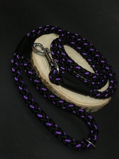 Palkar vodítko pre psov 150 cm x 14 mm čierno-fialová