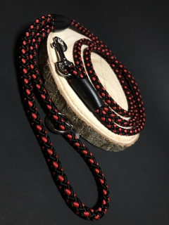 Palkar vodítko pre psov 150 cm x 8 mm čierno-červená