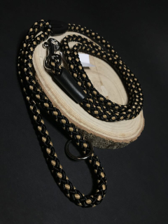 Palkar vodítko pre psov 150 cm x 8 mm čierno-béžová