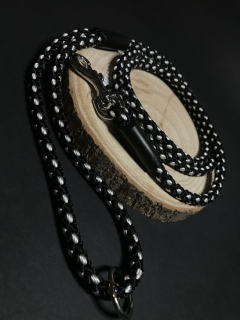 Palkar vodítko pre psov 150 cm x 8 mm čierno-biela