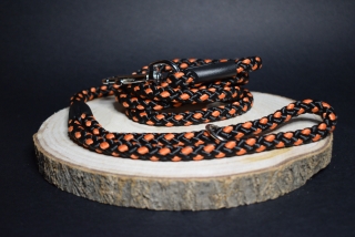 Palkar vodítko pre psov 150 cm x 10 mm čierno-oranžová