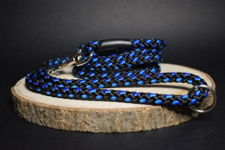 Palkar vodítko pre psov 150 cm x 10 mm čierno-modrá