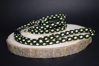 Palkar vodítko pre psov 150 cm x 10 mm čierno-fosforová