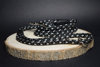 Palkar vodítko pre psov 150 cm x 10 mm čierno-šedá