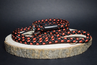 Palkar vodítko pre psov 150 cm x 10 mm čierno-červená