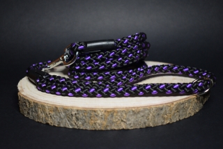 Palkar vodítko pre psov 150 cm x 10 mm čierno-fialová