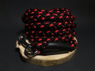 Palkar prepínacie vodítko pre psov 250 cm x 14 mm čierno-červená