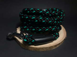 Palkar prepínacie vodítko pre psov 250 cm x 14 mm čierno-zelená