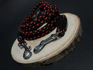 Palkar prepínacie vodítko pre psov 250 cm x 8 mm čierno-červená