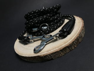 Palkar prepínacie vodítko pre psov 250 cm x 8 mm čierno-sivá