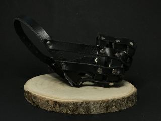 Palkar kožený náhubok pre psov veľ. 1 20 cm x 6 cm čierna