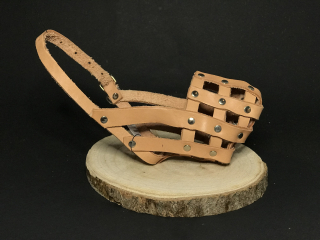 Palkar kožený náhubok pre psov veľ. 1 20 cm x 6 cm prírodný