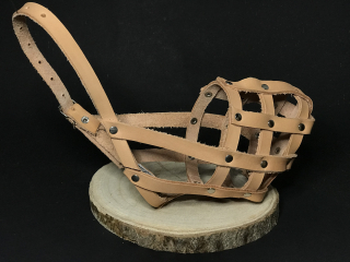 Palkar kožený náhubok pre psov veľ. 3 28 cm x 8 cm prírodný