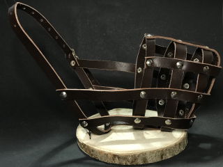 Palkar kožený náhubok pre psov veľ. 5 36 cm x 10 cm hnedá