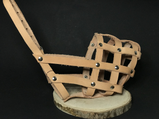 Palkar kožený náhubok pre psov veľ. 5 36 cm x 10 cm prírodný