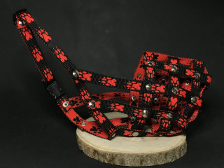 Palkar nylonový náhubok pre psov veľ. 4 30 cm x 11 cm čierno-červená