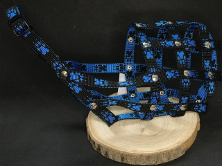 Palkar nylonový náhubok pre psov veľ. 5 33 cm x 11,5 cm čierno-modrá
