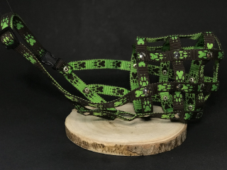 Palkar nylonový náhubok pre psov veľ. 6 36 cm x 12 cm čierno-zelená