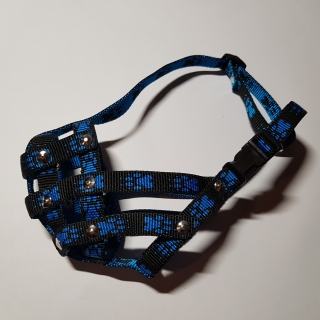 Palkar nylonový náhubok pre skrátený ňufák pre psov veľ. 3 25 cm x 5,5 cm čierno-modrá