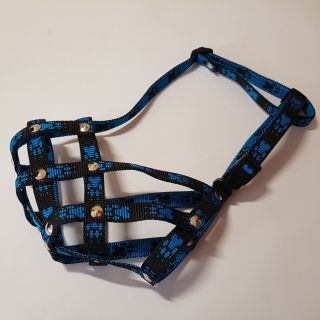 Palkar nylonový náhubok pre skrátený ňufák pre psov veľ. 5 33 cm x 8 cm čierno-modrá