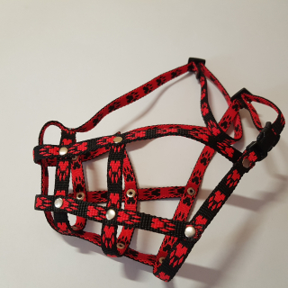 Palkar nylonový náhubok Francúzsky buldoček veľ. 2 čierno-červená