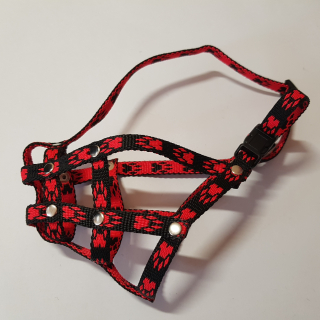 Palkar nylonový náhubok pre Mopse veľ. 1 čierno-červená