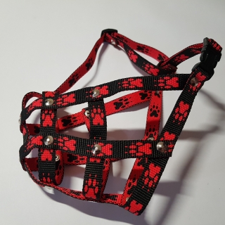 Palkar nylonový náhubok pre veľkého Boxera veľ. 4 čierno-červená