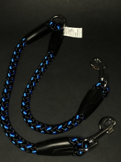 Palkar vodítko rozdvojka pre psov 50 cm x 14 mm čierno-modrá