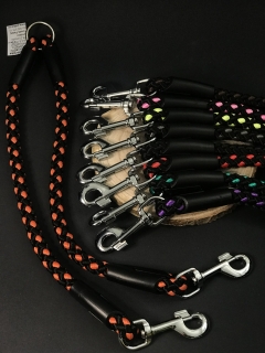 Palkar vodítko rozdvojka pre psov 50 cm x 14 mm čierno-oranžová