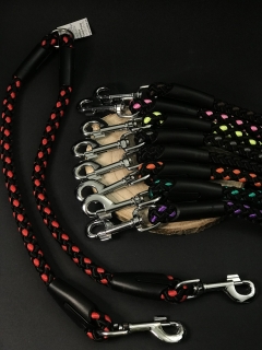 Palkar vodítko rozdvojka pre psov 50 cm x 14 mm čierno-červená