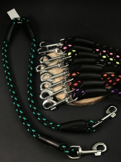 Palkar vodítko rozdvojka pre psov 50 cm x 14 mm čierno-zelená