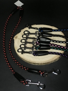 Palkar vodítko rozdvojka pre psov 40 cm x 8 mm čierno-červená