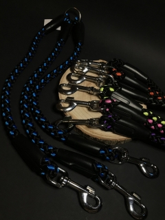 Palkar vodítko roztrojka pre psov 50 cm x 14 mm čierno-modrá