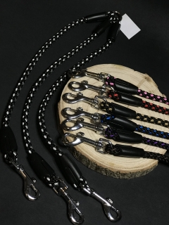 Palkar vodítko roztrojka pre psov 40 cm x 8 mm čierno-biela