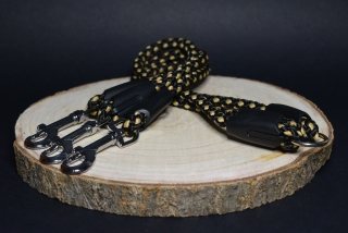 Palkar vodítko roztrojka pre psov 40 cm x 8 mm čierno-béžová